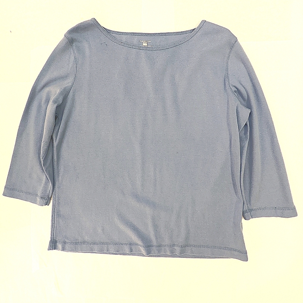 Jones New York Sport Women's 3/4 Sleeve Top Size XL Light Blue